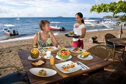 Philippine Atlantis Resort Dumaguete - breakfast by the beach.